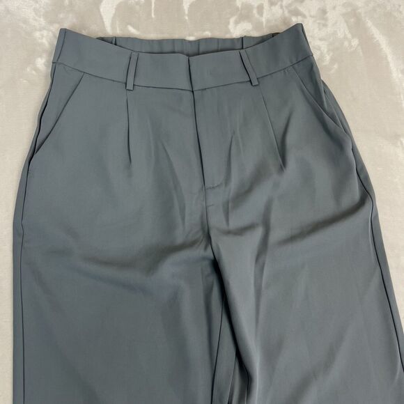Halara Pants Womens Large Reg Grey High Rise Straight Leg Career Preppy NWT - Picture 2 of 11